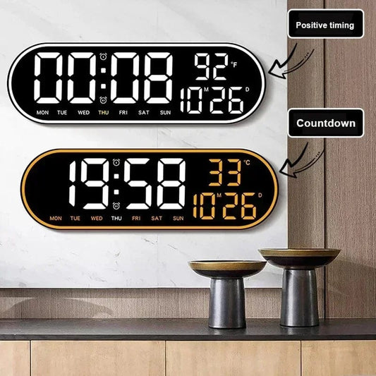 Digital Oval Wall Clock