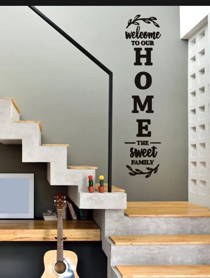 WallTrove Welcome to Our Home 3D Wooden Wall Art | Family Wooden Wall Art | Laser Cut DIY Design Decoration Piece for Home Decor