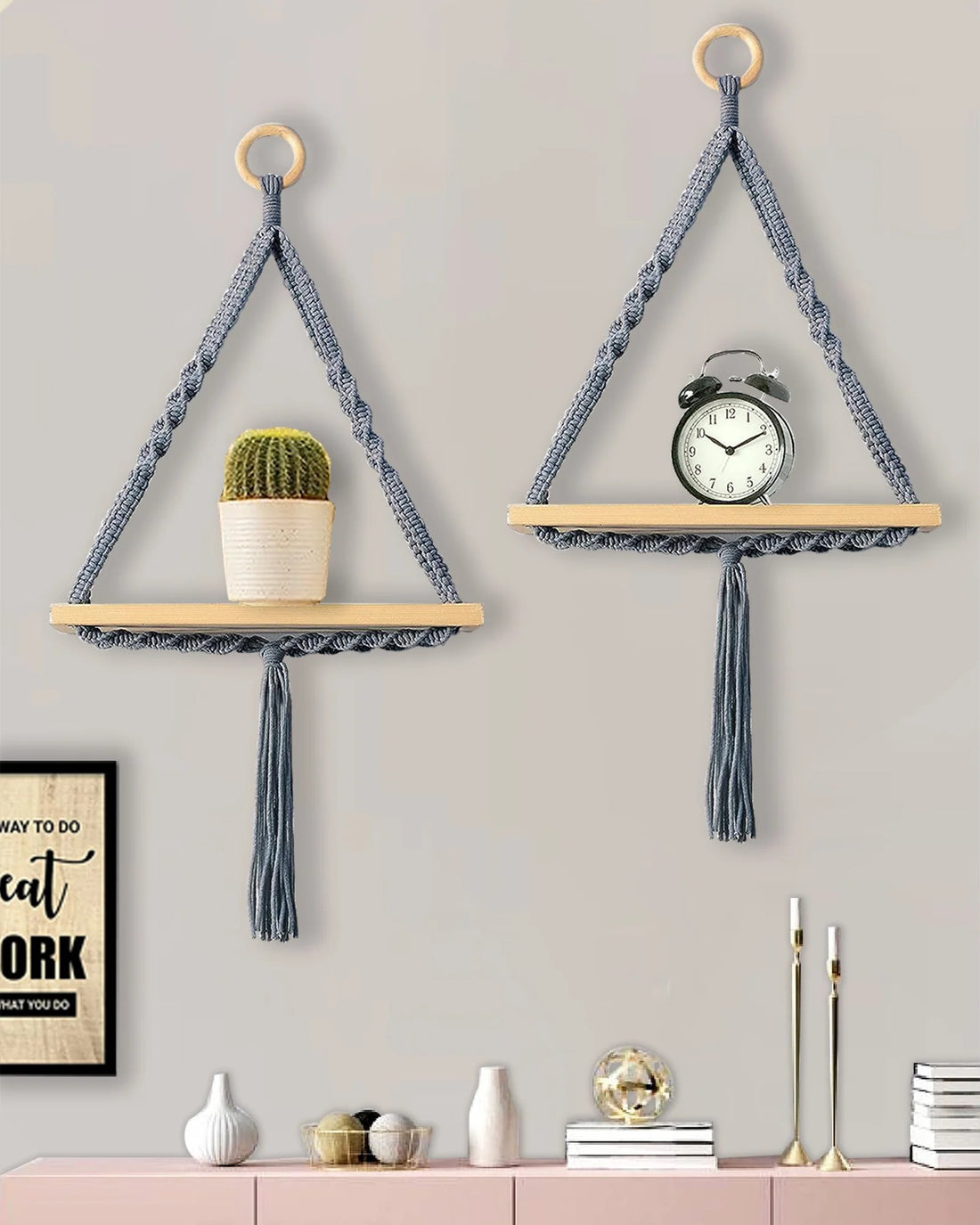 Macrame Wall Hanging Decor, Home Decor, Wall Shelves, Wall Hangings for Home Decoration, Wall Decor